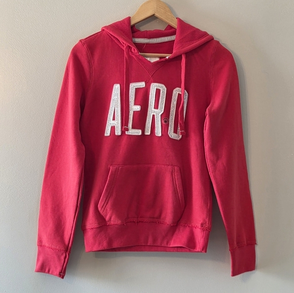 Aeropostale Y2K New With Tag Women's Casual Hoodie Sweater Red Size Medium - Picture 3 of 13